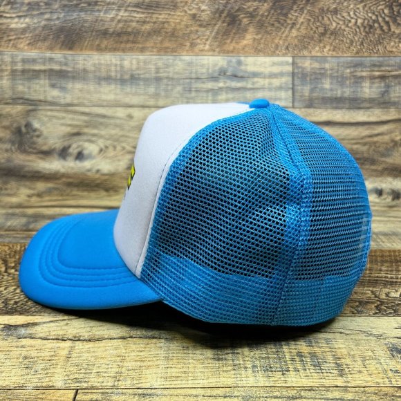 Nerf Gun Mens Trucker Hat Blue Snapback 90s Retro Toys Throwback Logo Ball Cap - Picture 4 of 8